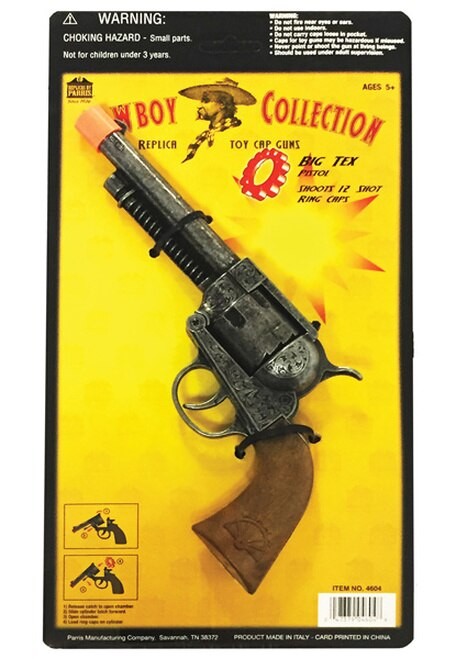 LAWMAN Pistol TOY GUN WITH ORANGE TIP Die-cast metal 10.5″ pistol with holster 