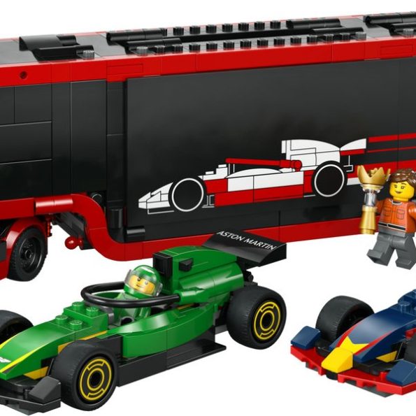 Lego- City 60445 F1 Truck with RB20 and AMR24 F1 Cars