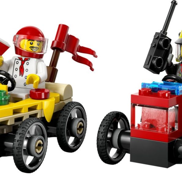 Lego- City 60458 Pizza vs. Fire Truck Race Car Pack